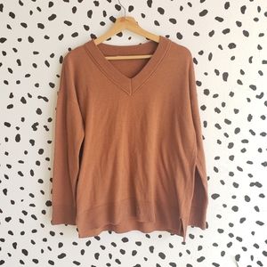 Rust/Brown Lightweight V neck Sweater